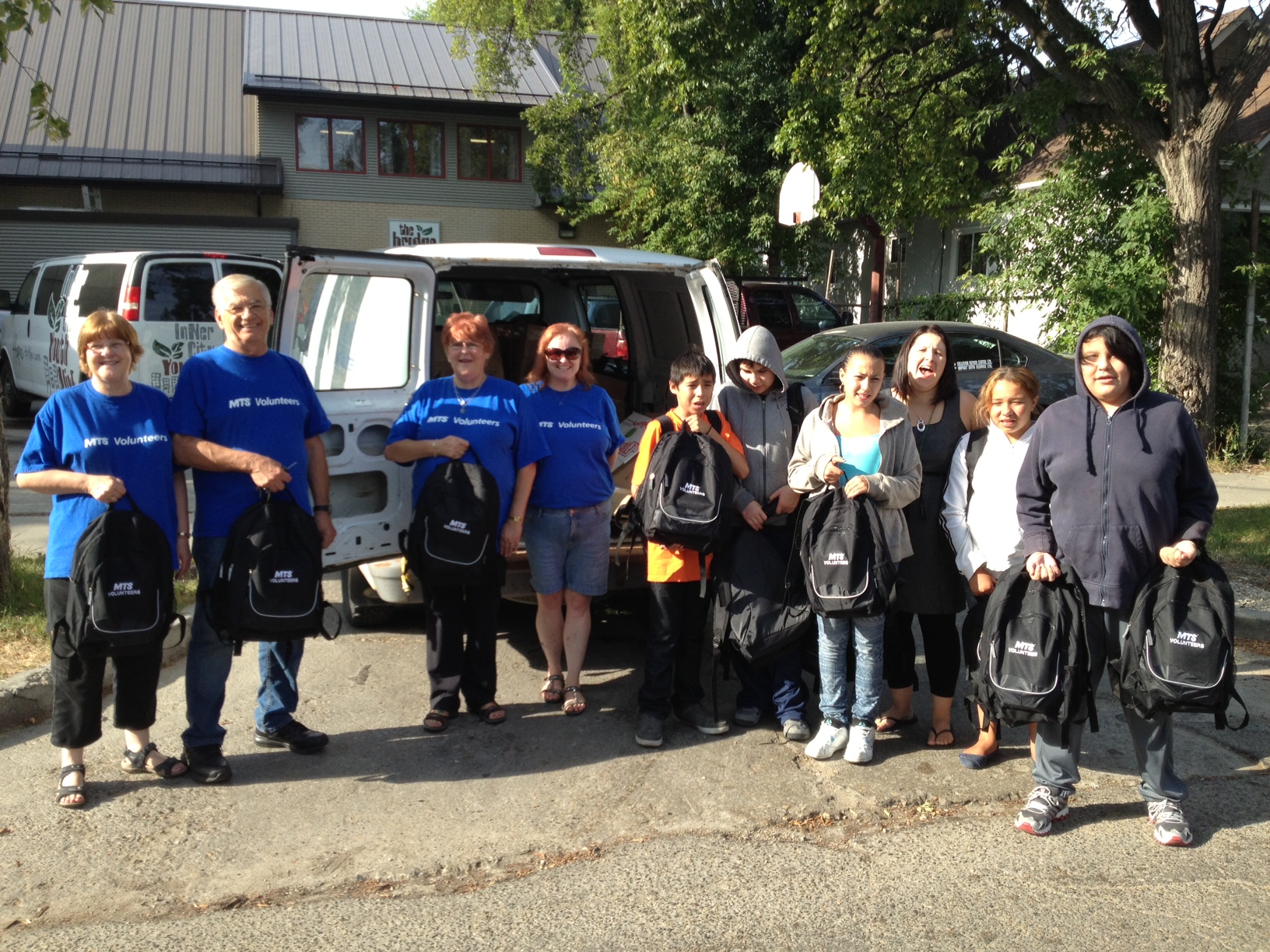 The MTS Volunteers and Staples on Pembina Highway